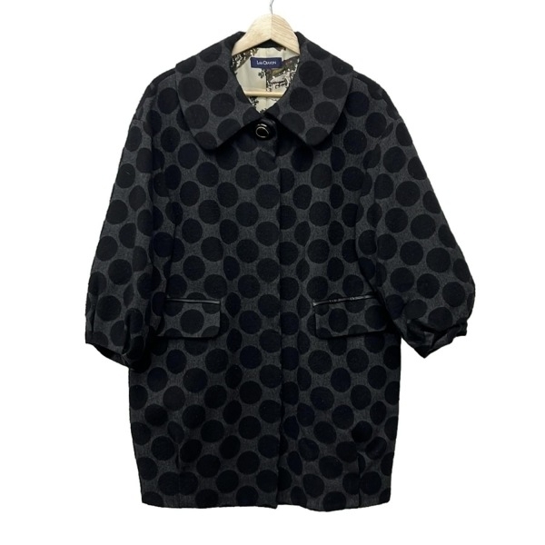 ロイスクレヨン Lois CRAYON サイズM - グレー×黒 レディース 長袖/ドット柄/秋/冬 美品 コート拍卖