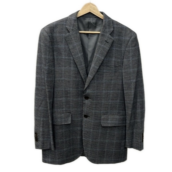 バーニーズ BARNEYSNEWYORK サイズ48 XL - ダークネイビー×グレー×マルチ メンズ 長袖/チェック柄/秋/冬 ジャケット拍卖