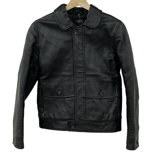 アーペーセー A.P.C. ライダースジャケット サイズM M - 黒 レディース 長袖/レザー/春/秋 ジャケット拍卖
