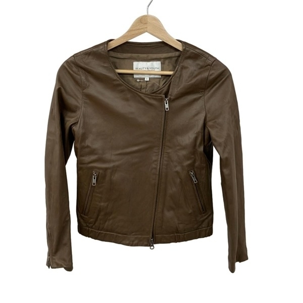 ビューティアンドユース ユナイテッドアローズ BEAUTY&YOUTH UNITEDARROWS ライダースジャケット サイズS - ブラウン レディース拍卖
