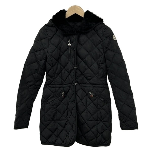 モンクレール MONCLER ダウンコート サイズ0 XS RONCE 黒 レディース 長袖/ラビット(ラパン)/冬 コート拍卖