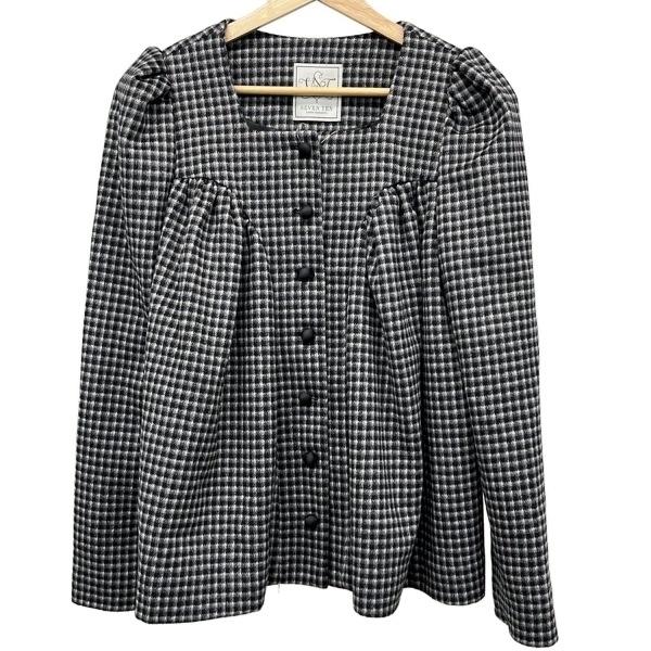 セブンテン バイミホカワヒト SEVEN TEN by MIHO KAWAHITO サイズM - ダークネイビー×白×グレー レディース 長袖/チェック柄/冬 美品拍卖