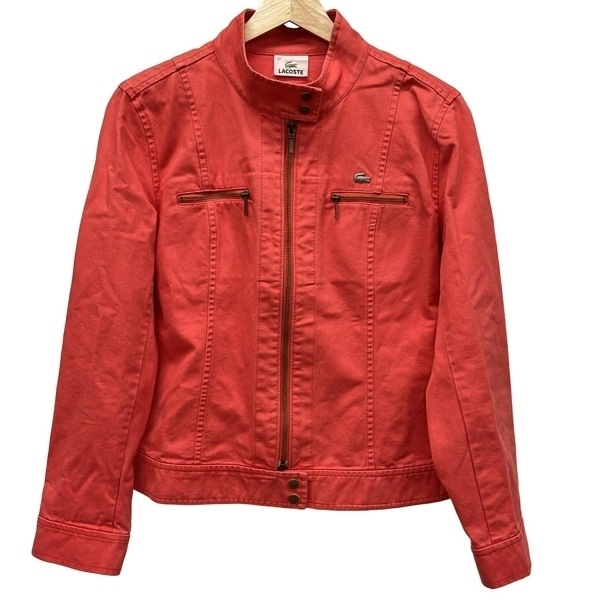 ラコステ Lacoste ブルゾン サイズ42 L - レッド レディース 長袖/ジップアップ/春/秋 ジャケット拍卖