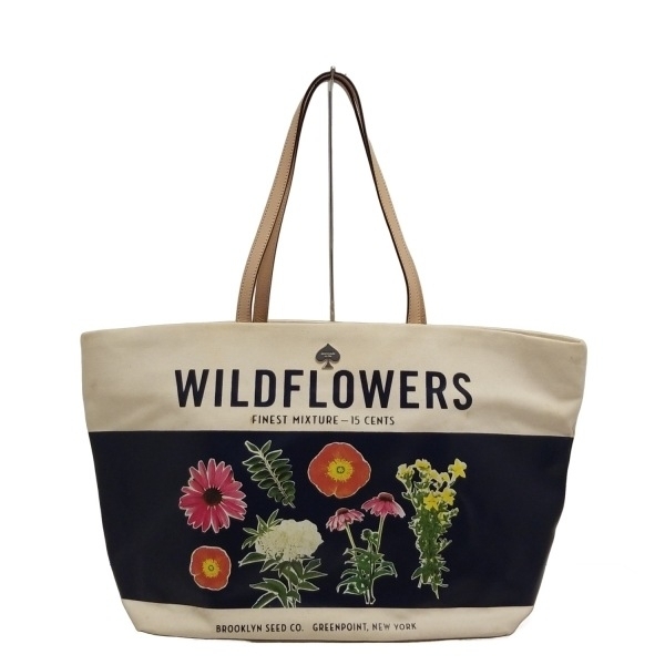 ケイトスペード Kate spade トートバッグ PXRU4136 - レザー アイボリー×ネイビー×マルチ バッグ拍卖