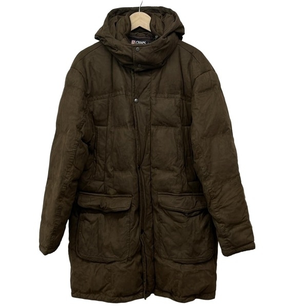 チャップスラルフローレン CHAPS RALPH LAUREN ダウンコート サイズ2L - ダークブラウン メンズ 長袖/フェイクスエード/ジップアップ/冬拍卖