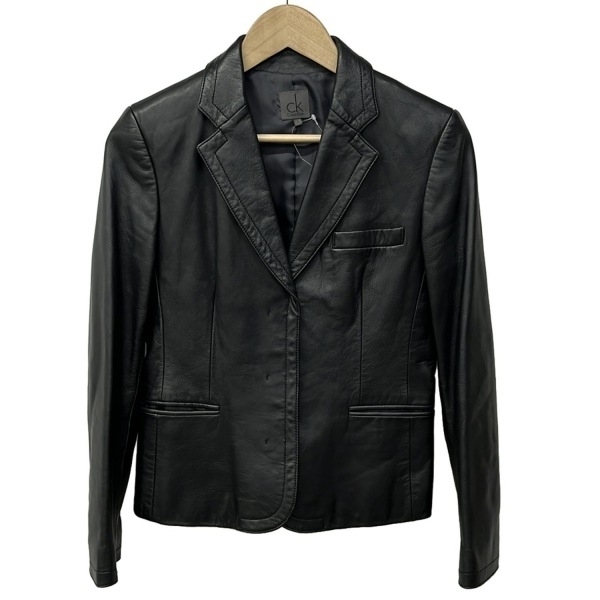 カルバンクライン CalvinKlein サイズ6 M - 黒 レディース 長袖/レザー/春 ジャケット拍卖