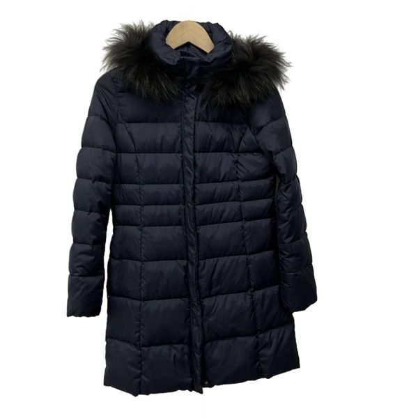 インディビ INDIVI ダウンコート サイズ36 S - ネイビー レディース 長袖/ジップアップ/ファー着脱可/フード着脱可/冬 コート拍卖
