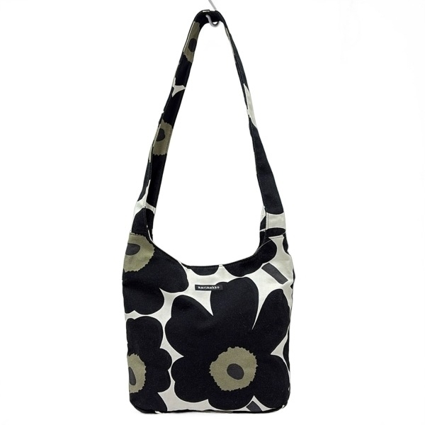 マリメッコ marimekko ショルダーバッグ - 白×黒×カーキ ウニッコ 美品 バッグ拍卖