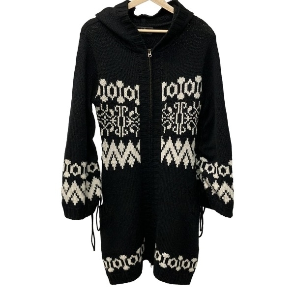 グレースコンチネンタル GRACE CONTINENTAL サイズ36 S - 黒×白 レディース 長袖/ニット/ジップアップ/春/秋 コート拍卖