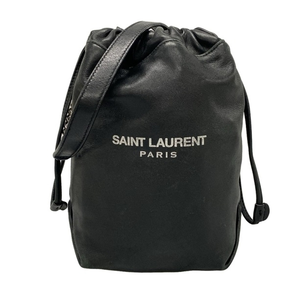 サンローランパリ SAINT LAURENT PARIS ショルダーバッグ 583328 テディ レザー 黒 チェーンショルダー/巾着型 バッグ拍卖