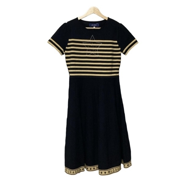 エムズグレイシー M'S GRACY サイズ38 M - ダークネイビー×ベージュ レディース 新品同様 ワンピース拍卖