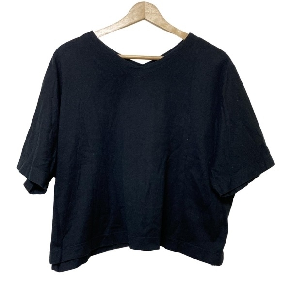 プリーツプリーズ PLEATS PLEASE 半袖カットソー サイズ3 L - 黒 レディース Vネック トップス拍卖