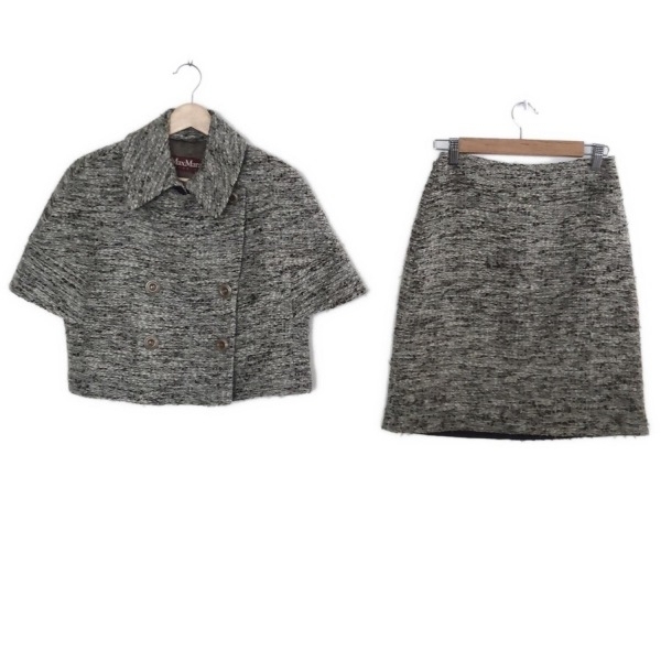 マックスマーラスタジオ Max Mara STUDIO スカートスーツ - アイボリー×ダークブラウン×マルチ レディース ダブル レディーススーツ拍卖