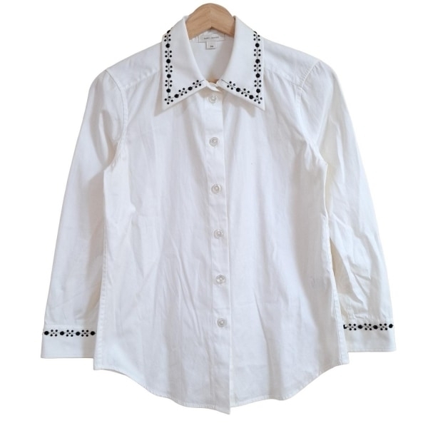 マークジェイコブス MARC JACOBS 長袖シャツブラウス サイズ00 XS - アイボリー×黒 レディース ラインストーン トップス拍卖