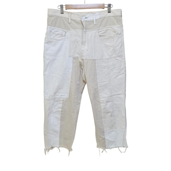 ミハラヤスヒロ MIHARAYASUHIRO パンツ サイズ46 XL - 白×ベージュ メンズ クロップド(半端丈)/ダメージ加工 ボトムス拍卖