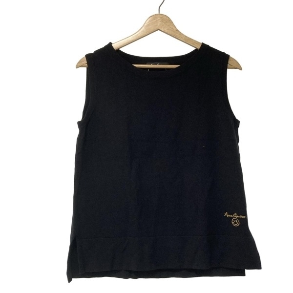 アンコキーヌ Anne Coquine ノースリーブセーター/ニット サイズS - 黒 レディース クルーネック/刺繍 美品 トップス拍卖