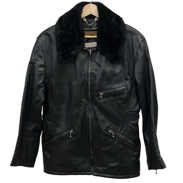 ユナイテッドアローズ UNITED ARROWS サイズ10 L - 黒 レディース 長袖/レザー/ファー着脱可/ライナー取り外し可/秋/冬 美品 コート拍卖