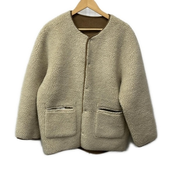 スローブイエナ SLOBE IENA ブルゾン サイズF - アイボリー×ライトブラウン レディース 長袖/リバーシブル/ボアブルゾン/秋/冬 ジャケット拍卖