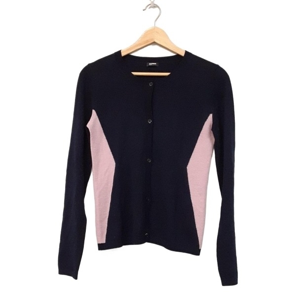 ジルサンダー JILSANDER カーディガン サイズS JDD607B - ダークネイビー×ライトピンク レディース NAVY 美品 トップス拍卖