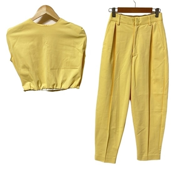 アメリ AMERI レディースパンツセットアップ - ライトイエロー レディース 肩パッド 美品 レディーススーツ拍卖