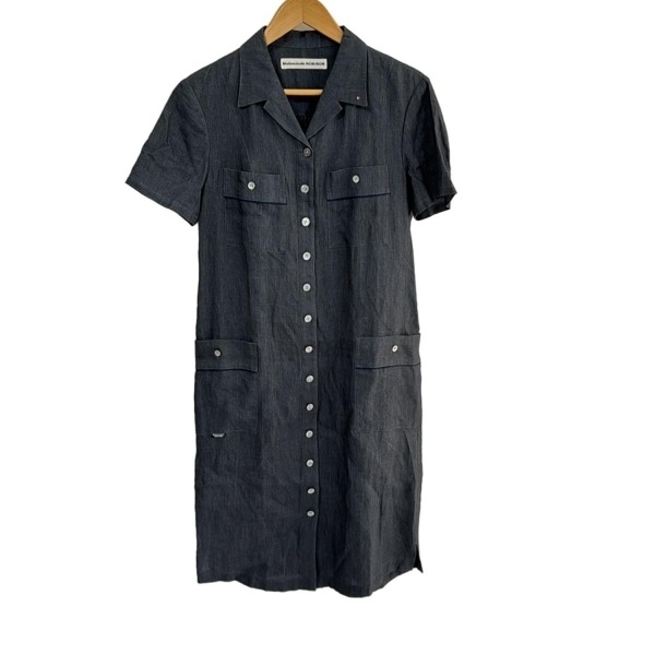 マドモアゼルノンノン Mademoiselle NON NON サイズL - ダークネイビー レディース 開襟/半袖/ロング/シャツワンピ 美品 ワンピース拍卖