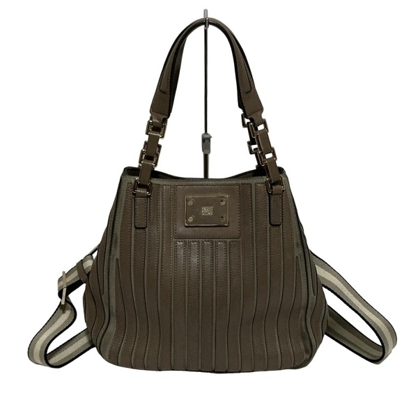 アニヤハインドマーチ Anya Hindmarch トートバッグ - レザー グレーベージュ×ブラウン バッグ拍卖