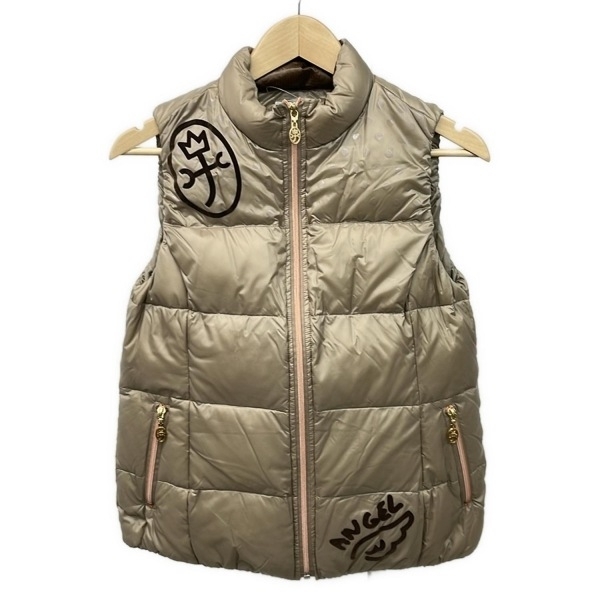 カステルバジャックスポーツ CastelbajacSport ダウンベスト サイズ40 M - ベージュ×ダークブラウン レディース ジップアップ/冬 美品拍卖