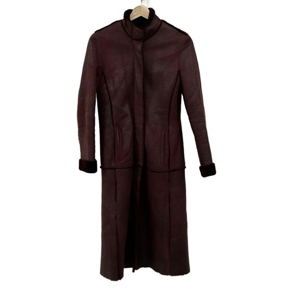 バーバリーロンドン Burberry LONDON サイズUK6 S - ボルドー レディース 長袖/ムートン/冬 コート拍卖