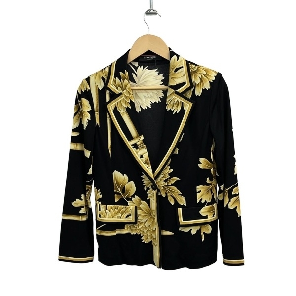 レオナール LEONARD サイズM - 黒×ゴールド レディース 長袖/カンカン素材/春/夏 美品 ジャケット拍卖