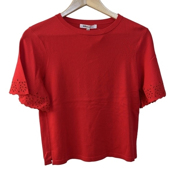 49アベニュージュンコシマダ 49av.Junko Shimada 半袖セーター/ニット サイズ38 M - レッド レディース クルーネック/パンチング トップス拍卖