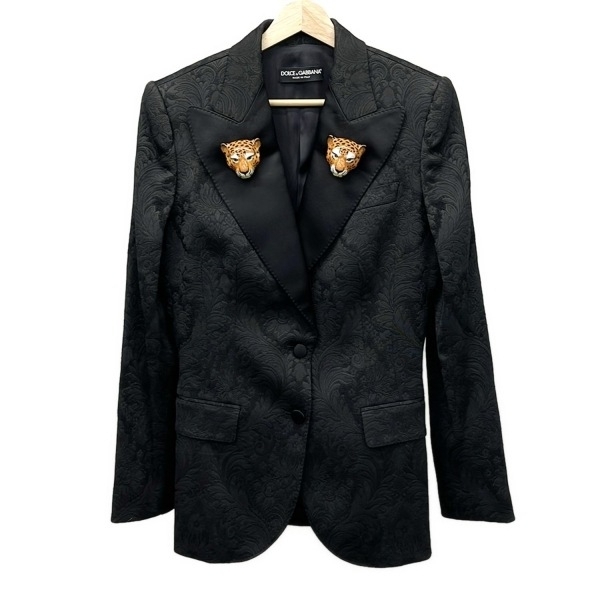 ドルチェアンドガッバーナ DOLCE&GABBANA サイズ42 M - 黒×ブラウン×マルチ レディース 長袖/刺繍/花柄/春/秋 美品 ジャケット拍卖