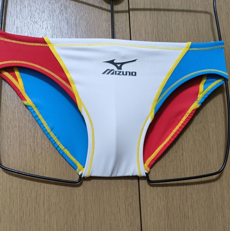 MIZUNO マイティライン 白x赤x青 サイズS 競泳水着 競パン拍卖