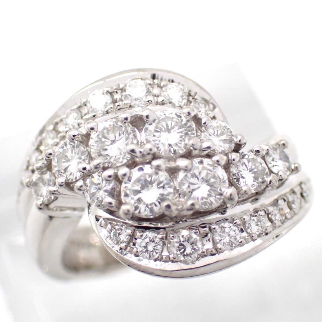 新品仕上げ タサキ 田崎真珠 TASAKI 0.98ct パヴェ ダイヤモンド ダイヤ リング 指輪 10号 Pt900 プラチナ デザインリング ジュエリー 4405拍卖