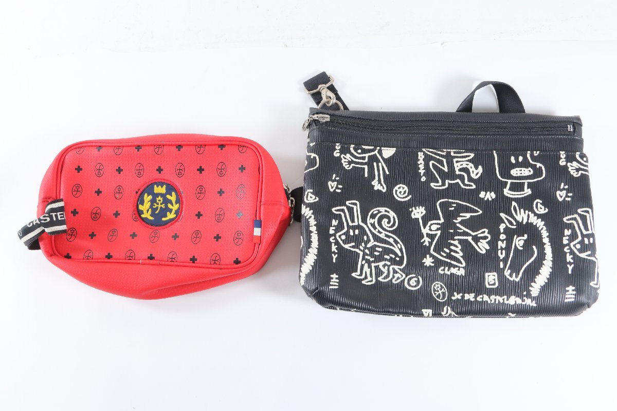 【2点】CASTELBAJAC カステルバジャック ボディバッグ ショルダーバッグ 肩掛け 鞄 かばん バッグ レッド ブラック 9593-MS拍卖
