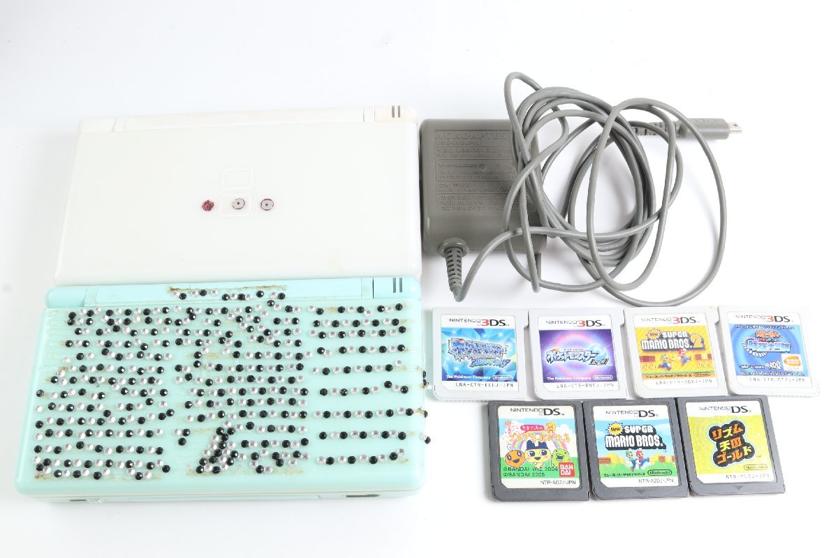 【9点】 Nintendo ニンテンドー DS Lite ホワイト/ミントグリーン 3DSカセット/DSカセット ゲーム機 本体 ソフト まとめ売り 9684-MF拍卖