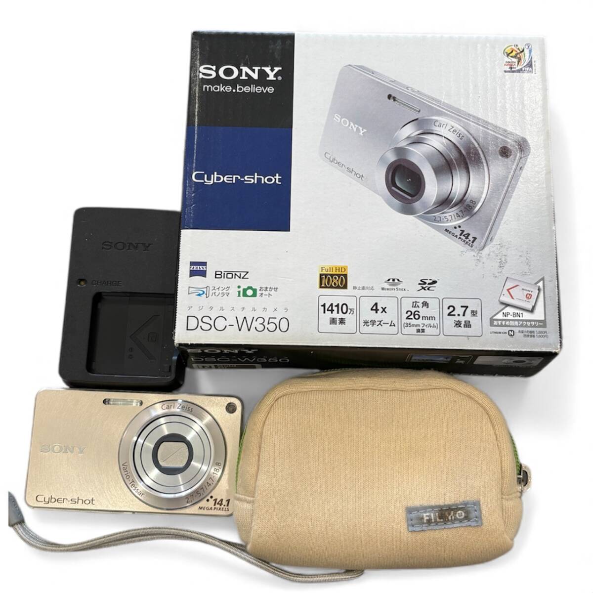 【管理201】SONY ソニー DSC-W350|箱あり|ケース・充電器付属|簡易動作品拍卖