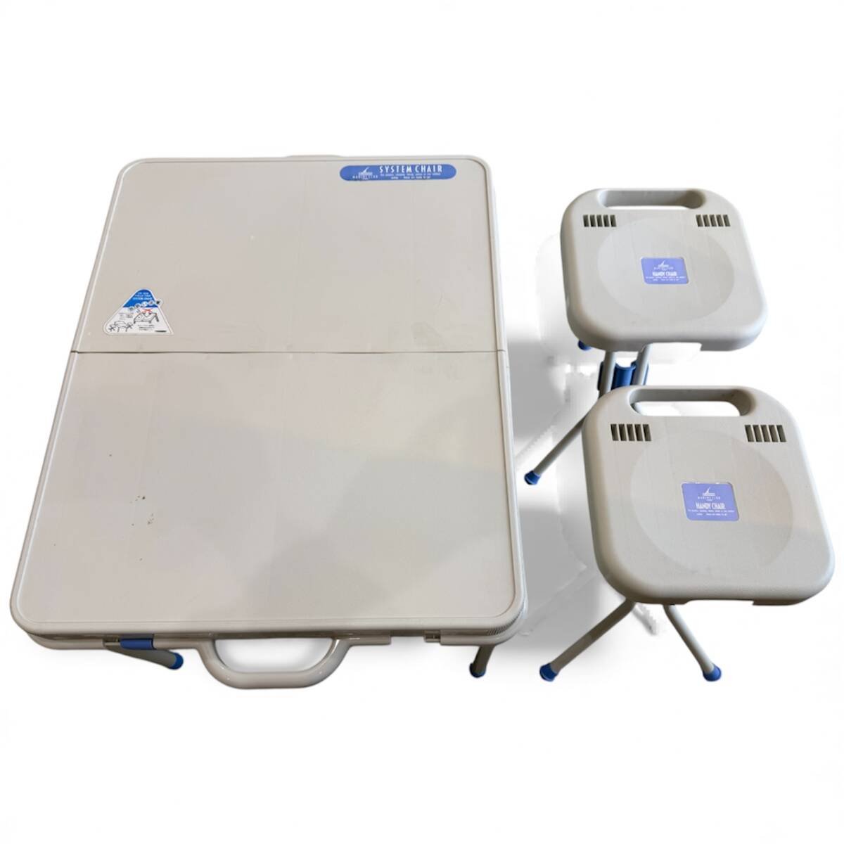 【管理101】SYSTEM CHAIR 折りたたみテーブル&チェア2脚セット アウトドア 中古品拍卖