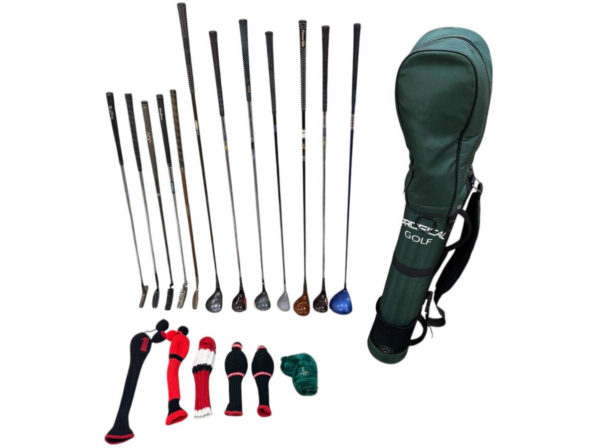 ゴルフクラブセット 大量 ドライバー多数 パター5本 キャディバッグ付 プロジカルゴルフ マルマン テーラーメイド など拍卖
