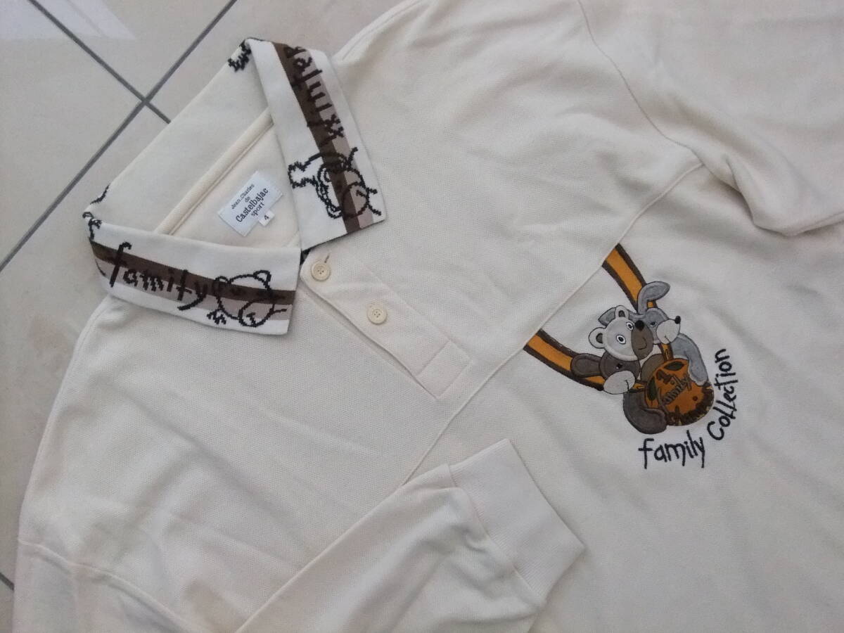 Castelbajac カステルバジャック◆4◆キャラクター刺&文字刺繍長袖ポロシャツ◆㈱リマージュライカ 日本製 美品拍卖