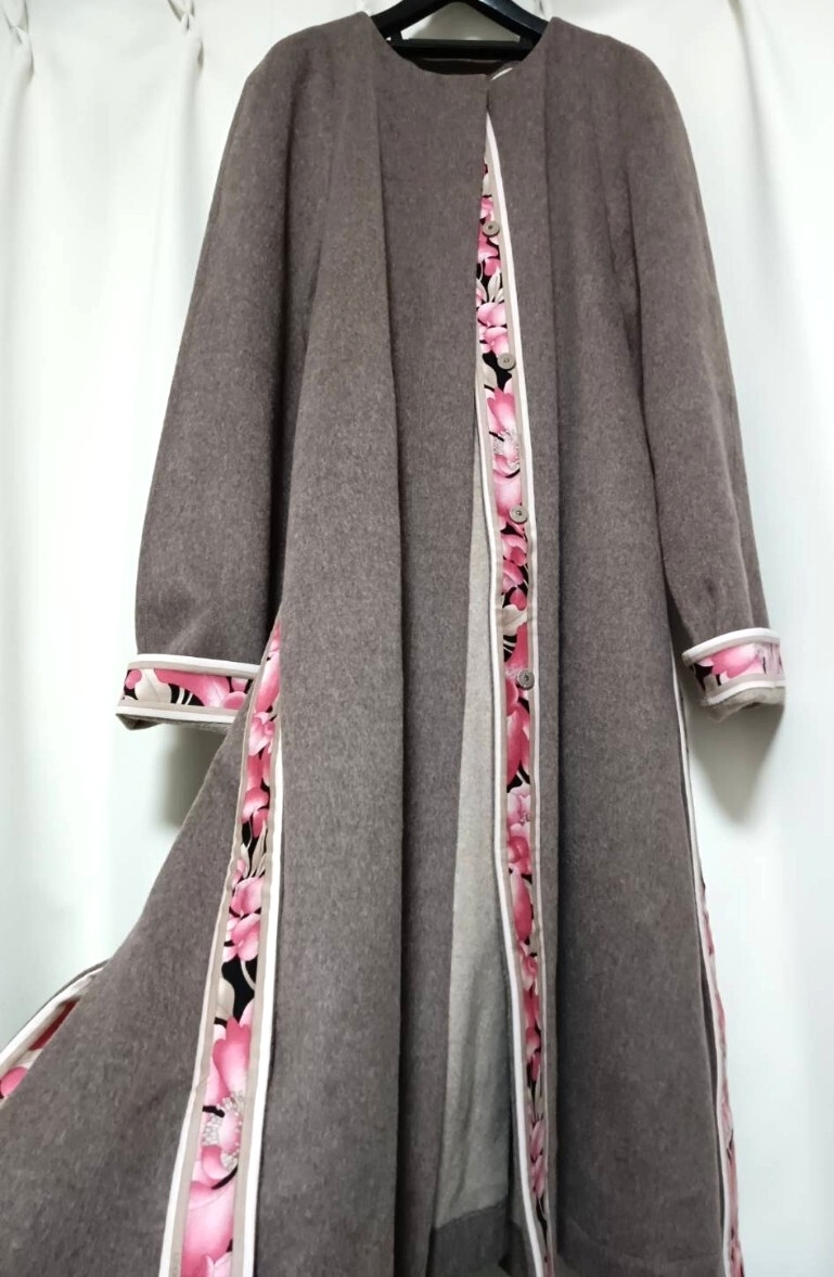 【極美品】レオナール 極上ダブルフェイス 柔らか ロングコート 42拍卖