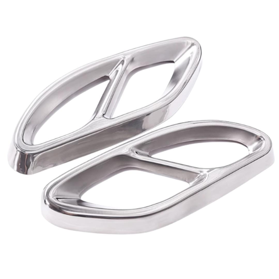 ベンツ 4本出しルック メッキ マフラーカバー 左右 W205 Cクラス W213 Eクラス X253 GLC W177 W247 W166 AMG風 管理W4拍卖