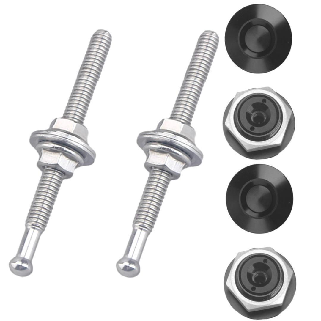 クイックキャッチ 2個セット 32mm ボンピン クイックファスナー プッシュ式 アルミ製 ブラック ボンネット トランク 汎用 管理K4拍卖