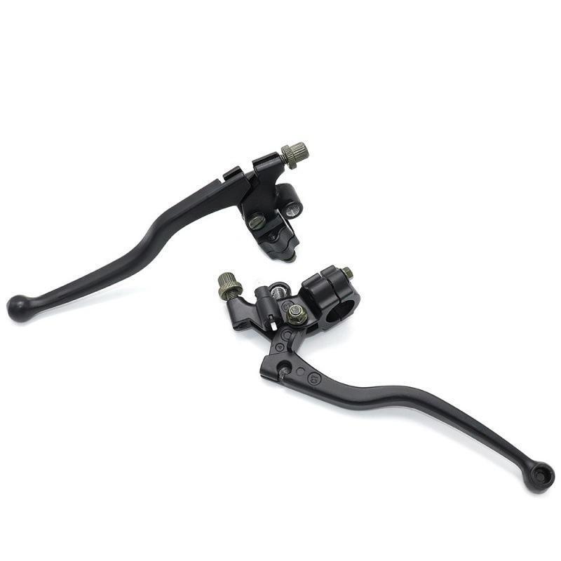 ブレーキ クラッチ レバー セット 汎用 22.2mm ミラーホルダー付 黒 マスターシリンダー 左右 交換 補修 管理B3拍卖