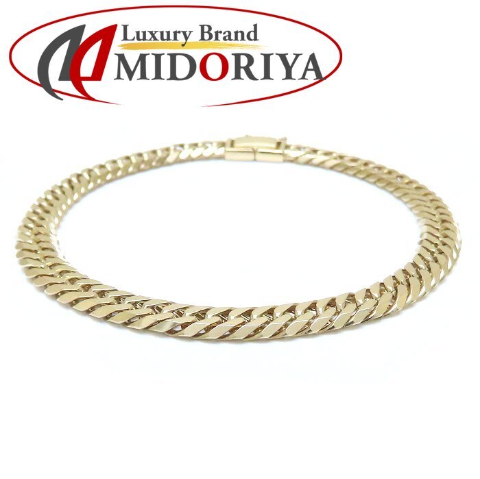 喜平ブレスレット K18YG イエローゴールド メンズ 6面 ダブル 20cm 21.4g/129179【中古】拍卖