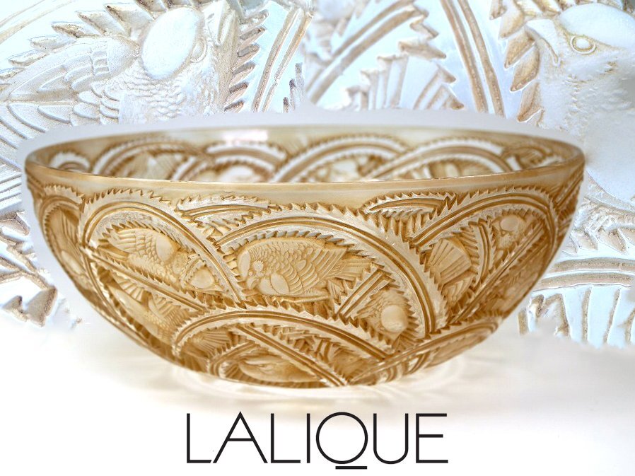 ■本物保証■【LALIQUE/ラリック】パンソン PINSONS ボウル パチネ彩 Marcilhac 10-386■1933年■クリスタルガラス■直径約24cm■拍卖