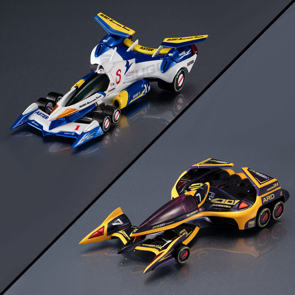 サイバーフォーミュラコレクション-Heritage Edition-スーパーアスラーダAKF-111/エクスペリオンZ/A-8 ナイト・シューマッハ2台セット拍卖