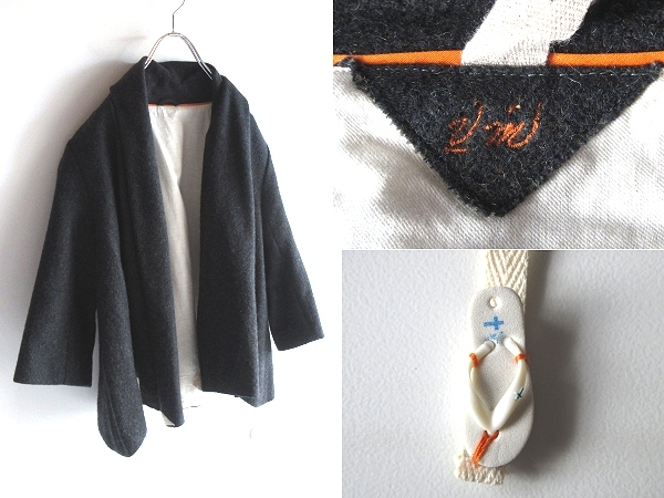 vm ヴーム ウールコットン混 ヘリンボーンツイード ボレロ ショートコート 羽織ジャケット 0 ネイビーチャコール 日本製 パラスパレス取扱拍卖