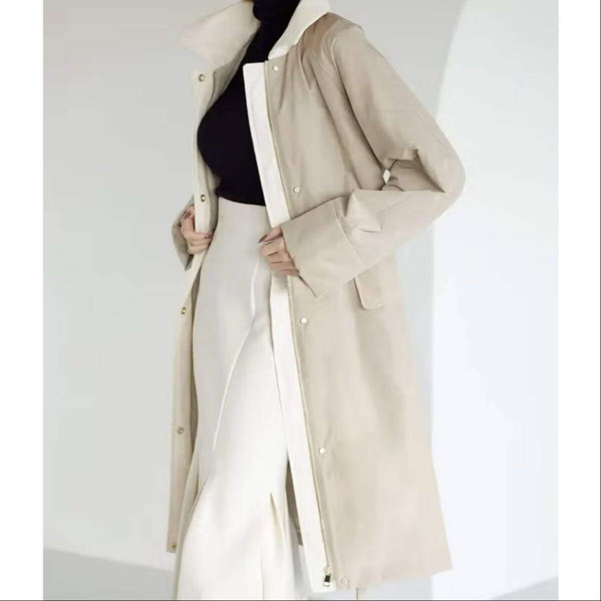 DoCLASSE/ドゥクラッセ マジカルサーモ コート 配色×ステンカラー L拍卖