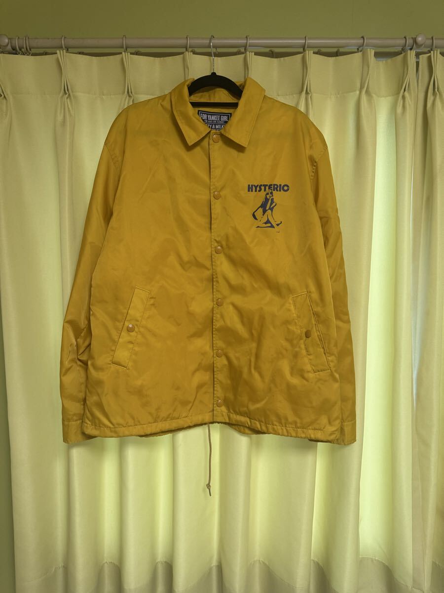 ヒステリックグラマー ヒスガール コーチジャケット サイズL イエロー 黄色 拍卖