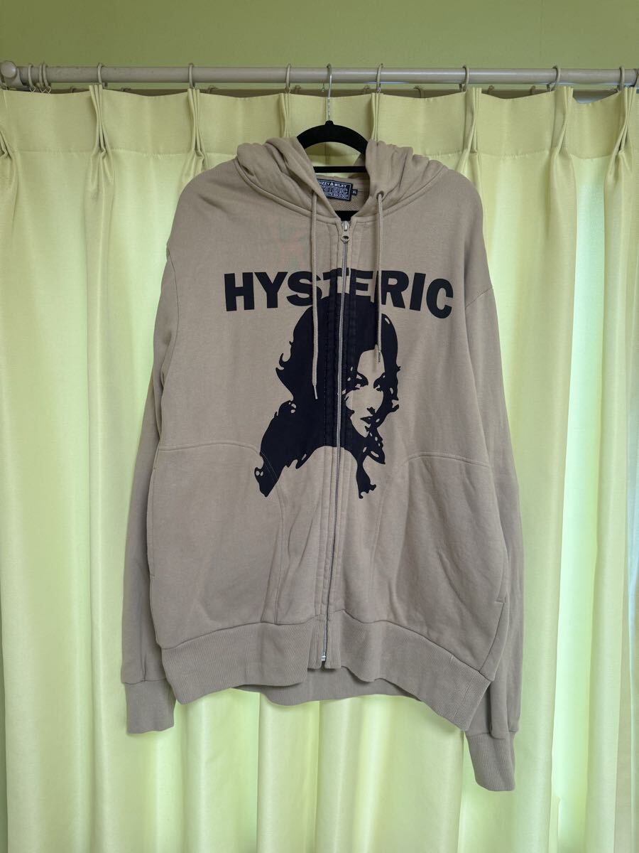 ヒステリックグラマー☆ヒスガール ジップパーカー サイズXL ベージュ系拍卖